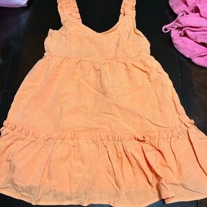 Blu Pepper Orange Tiered Ruffled Sundress